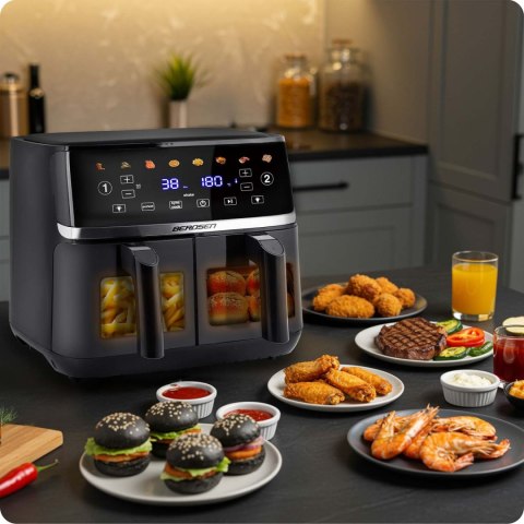 Duża frytkownica beztłuszczowa Air fryer Berdsen BD-657 czarna