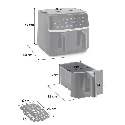 Duża frytkownica beztłuszczowa Air fryer Berdsen BD-657 czarna