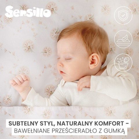 PRZEŚCIERADŁO DRUKOWANE DMUCHAWCE BEŻOWE 60X120CM