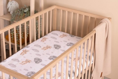 PRZEŚCIERADŁO DRUKOWANE TEDDY SZARY 60X120CM