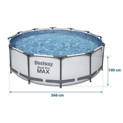Basen ogrodowy stelażowy 366 x 100 cm 17w1 Bestway 56418