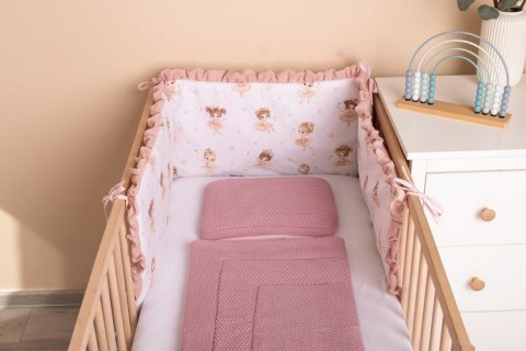 OCHRANIACZ DO ŁÓŻECZKA MUŚLIN BALETNICE RÓŻOWE