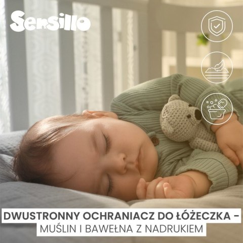 OCHRANIACZ DO ŁÓŻECZKA MUŚLIN DMUCHAWCE BEŻOWE