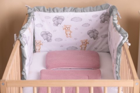 OCHRANIACZ DO ŁÓŻECZKA MUŚLIN TEDDY SZARY