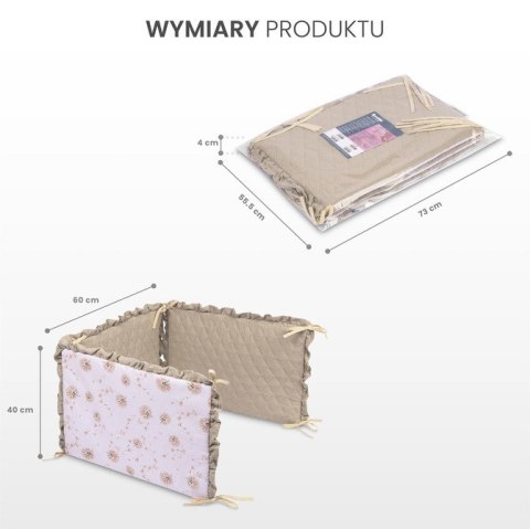 OCHRANIACZ DO ŁÓŻECZKA MUŚLIN TEDDY SZARY