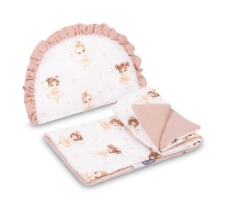 KOMPLET DO WÓZKA MUŚLIN BALETNICE RÓŻOWY