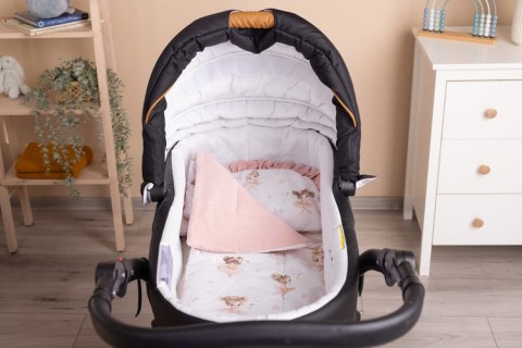 KOMPLET DO WÓZKA MUŚLIN BALETNICE RÓŻOWY