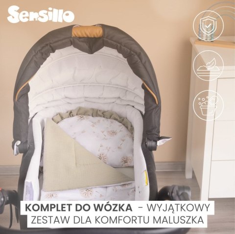 KOMPLET DO WÓZKA MUŚLIN GAŁĄZKA ZIELONY