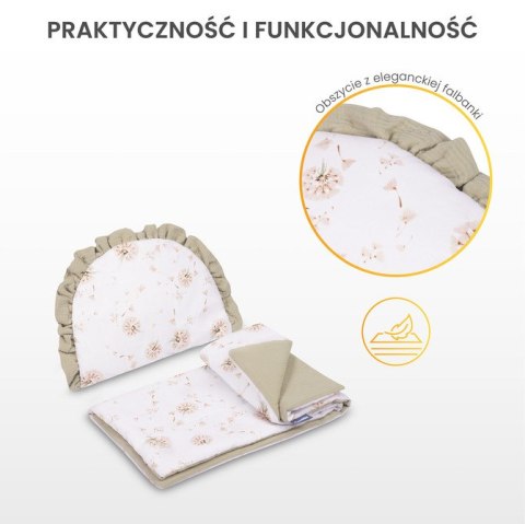 KOMPLET DO WÓZKA MUŚLIN TEDDY SZARY