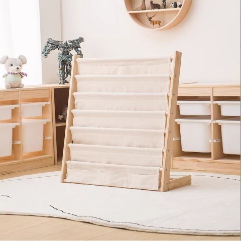 Regał, 6 poziomowy stojak, organizer na książki z kieszonkami 79 x 60 cm SZ45