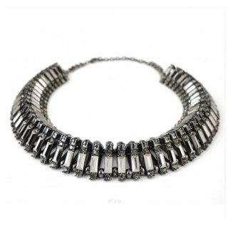 Kolia cristallo, naszyjnik grafit, kryształy 3D N412GRAF