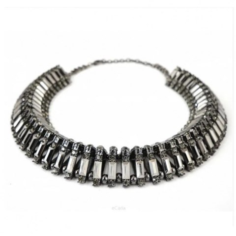 Kolia cristallo, naszyjnik grafit, kryształy 3D N412GRAF