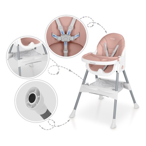 Krzesełko do karmienia Ricokids Mani różowe