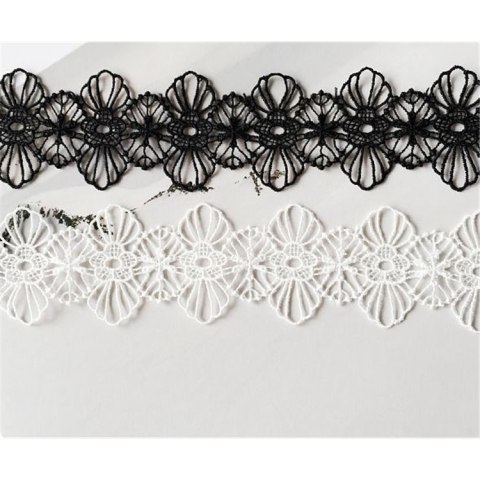 NASZYJNIK CHOKER KORONKA BIAŁY N302B