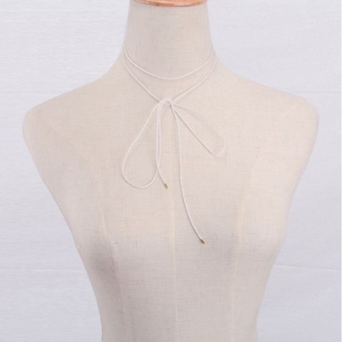 Naszyjnik choker biel N298B