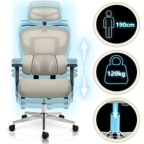 Fotel biurowy z mikrosiatką Sofotel Talin - szary