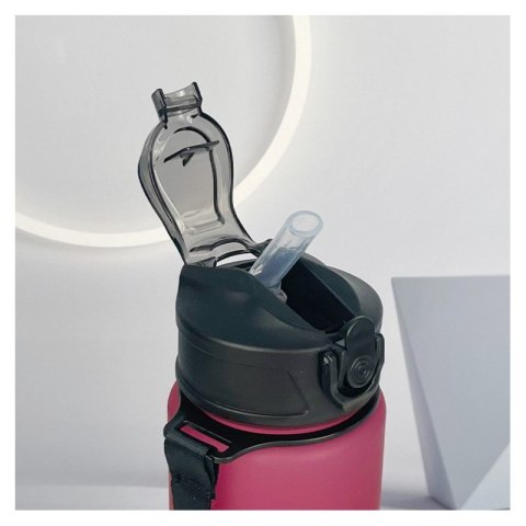 Butelka na wodę, sportowy bidon matowy 1L ombre bordowy MAT BD49