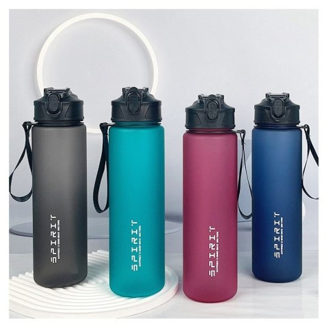 Butelka na wodę, sportowy bidon matowy 1L ombre bordowy MAT BD49