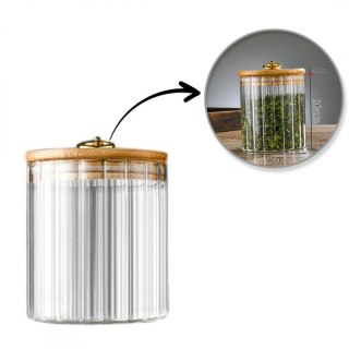 Cukiernica, pojemnik ryflowany z przykrywką bambusowa, rozm. S, 550 ml 1szt SZK167