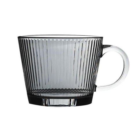 Filiżanka szklanka ryflowana duża grafit, szara 380 ml 1szt SZK177