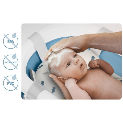 Wanienka dla dzieci, niemowląt z termometrem i wkładką RK-287 biało-niebieska