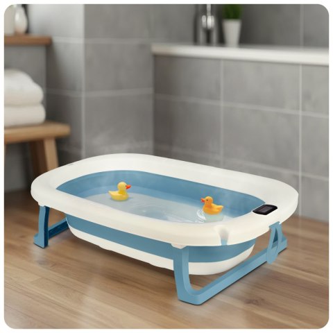 Wanienka dla dzieci, niemowląt z termometrem i wkładką RK-287 biało-niebieska