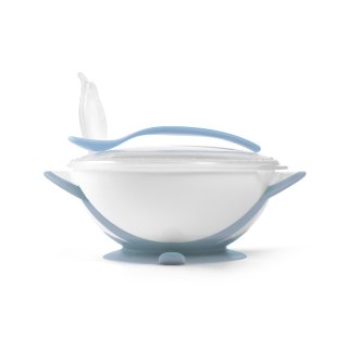 1063/05 MISECZKA Z PRZYSSAWKĄ I ŁYŻECZKĄ BIAŁO-NIEBIESKA