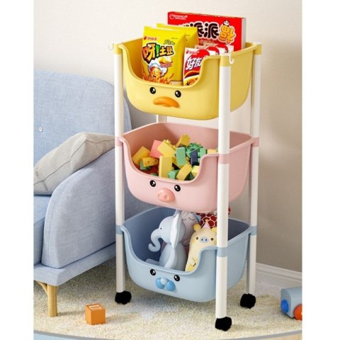 Plastikowy regał na kółkach szafka dziecięca ZWIERZĄTKA 85x37,5x25,5cm PO18KOL