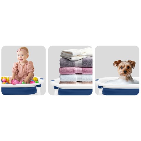 Wanienka składana dla dzieci, niemowląt z wkładką Ricokids RK-286 biało-niebieska