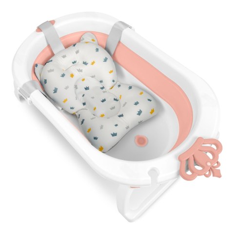 Wanienka składana dla dzieci, niemowląt z wkładką Ricokids RK-286 biało-różowa