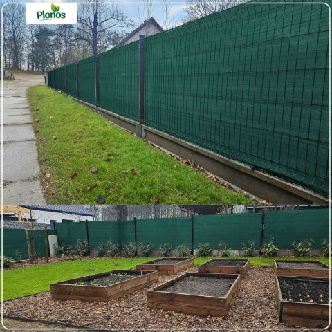 Siatka cieniująca 1,5x25m 110 g/m2 + 50 zacisków zielona