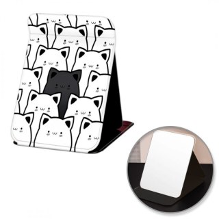 Lusterko kosmetyczne z ekoskóry, otwierane, strojące duże 15 x 20cm L24