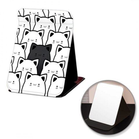 Lusterko kosmetyczne z ekoskóry, otwierane, strojące duże 15 x 20cm L24