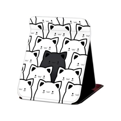 Lusterko kosmetyczne z ekoskóry, otwierane, strojące duże 15 x 20cm L24