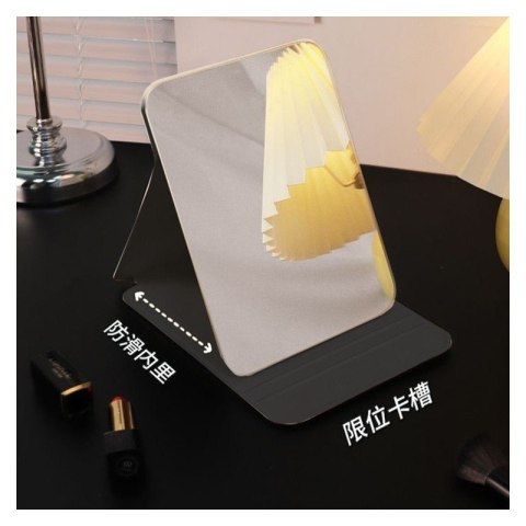 Lusterko kosmetyczne z ekoskóry, otwierane, strojące duże 15 x 20cm L24