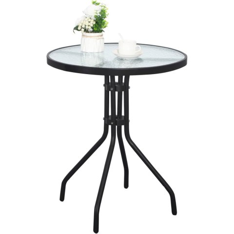 Stół okrągły ISLAND 60cm + 2x Krzesło SOFIA czarne Stół okrągły ISLAND 60cm + 2x Krzesło SOFIA czarne