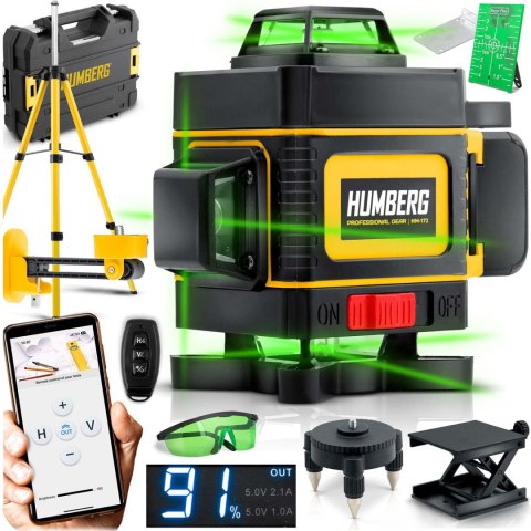 Laser krzyżowy w walizce + statyw Humberg HM-172