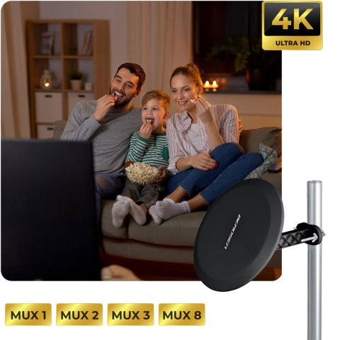 Antena wewnętrzna zewnętrzna TV ultra HD 4K Berdsen BD-955 czarna