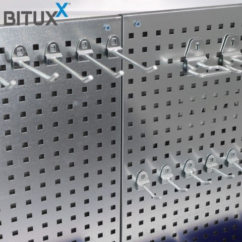 Ścianka narzędziowa perforowana metalowa z 32 uchwytami