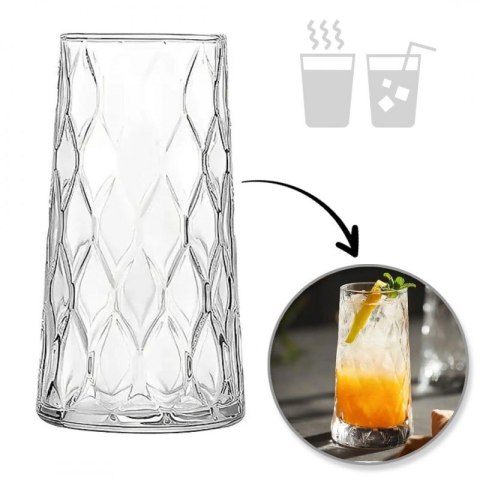 Szklanka falowana wysoka 475 ml grube szkło 1szt SZK184