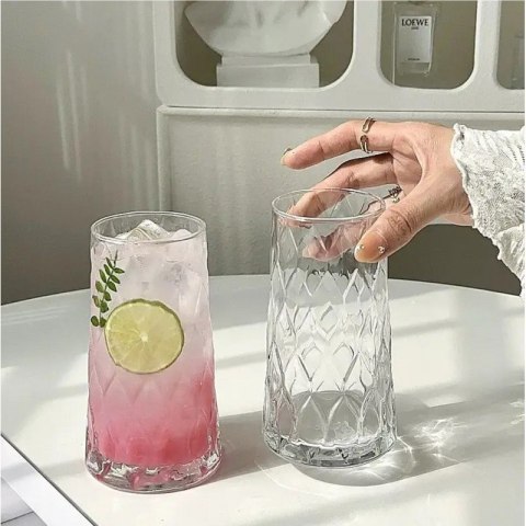 Szklanka falowana wysoka 475 ml grube szkło 1szt SZK184