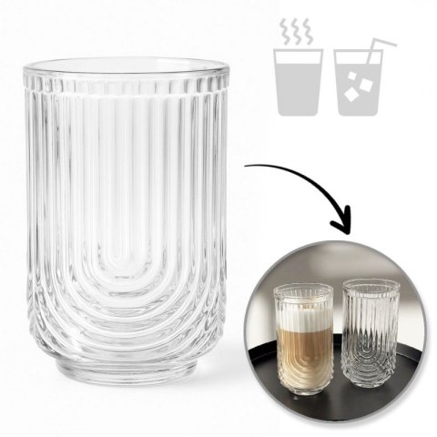 Szklanka ryflowana wysoka 420 ml grube szkło 1szt SZK64