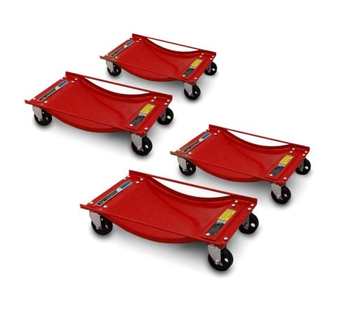 WÓZKI MANEWROWE WÓZEK 4 sztuki OBROTOWE KÓŁKA CZERWONE
