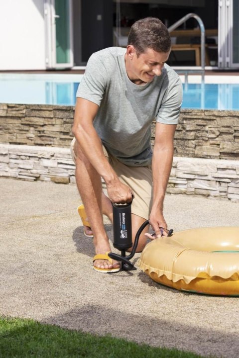 Pompka ręczna tłokowa BESTWAY 0,85l/cykl + 3 Końcówki + Elastyczny wąż