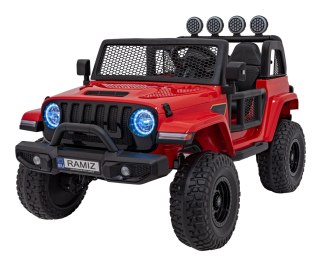 Auto terenowe OFF-ROAD 3.0 dla dzieci Czerwony + Pilot + Wolny Start + Pasy + Audio LED