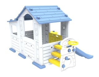 Duży Dom Z Przedsionkiem 4w1 Niebieski Dach