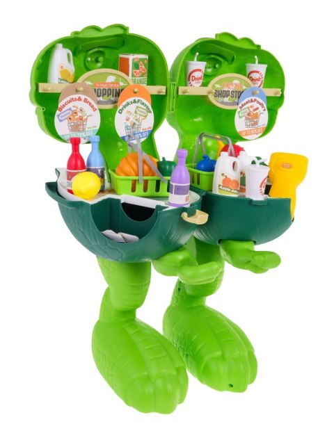 Jeżdżacy Dinozaur + Sklep Spożywczy 2w1 dla dzieci 3+ Atrapy produktów spożywczych + Akcesoria 55 el.