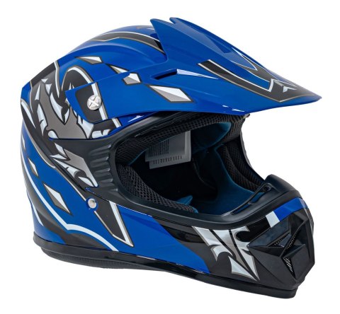 Kask Motocyklowy Enduro Niebieski L