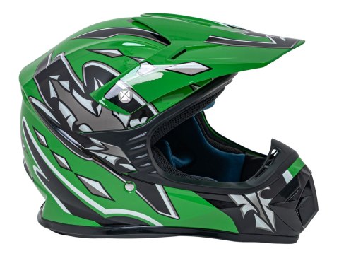 Kask Motocyklowy Enduro Zielony M