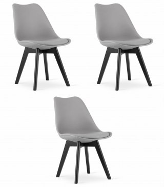 Krzesło MARK - szare / nogi czarne x 3